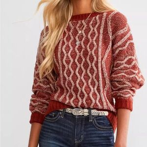 Buckle Cable Knit Sweater